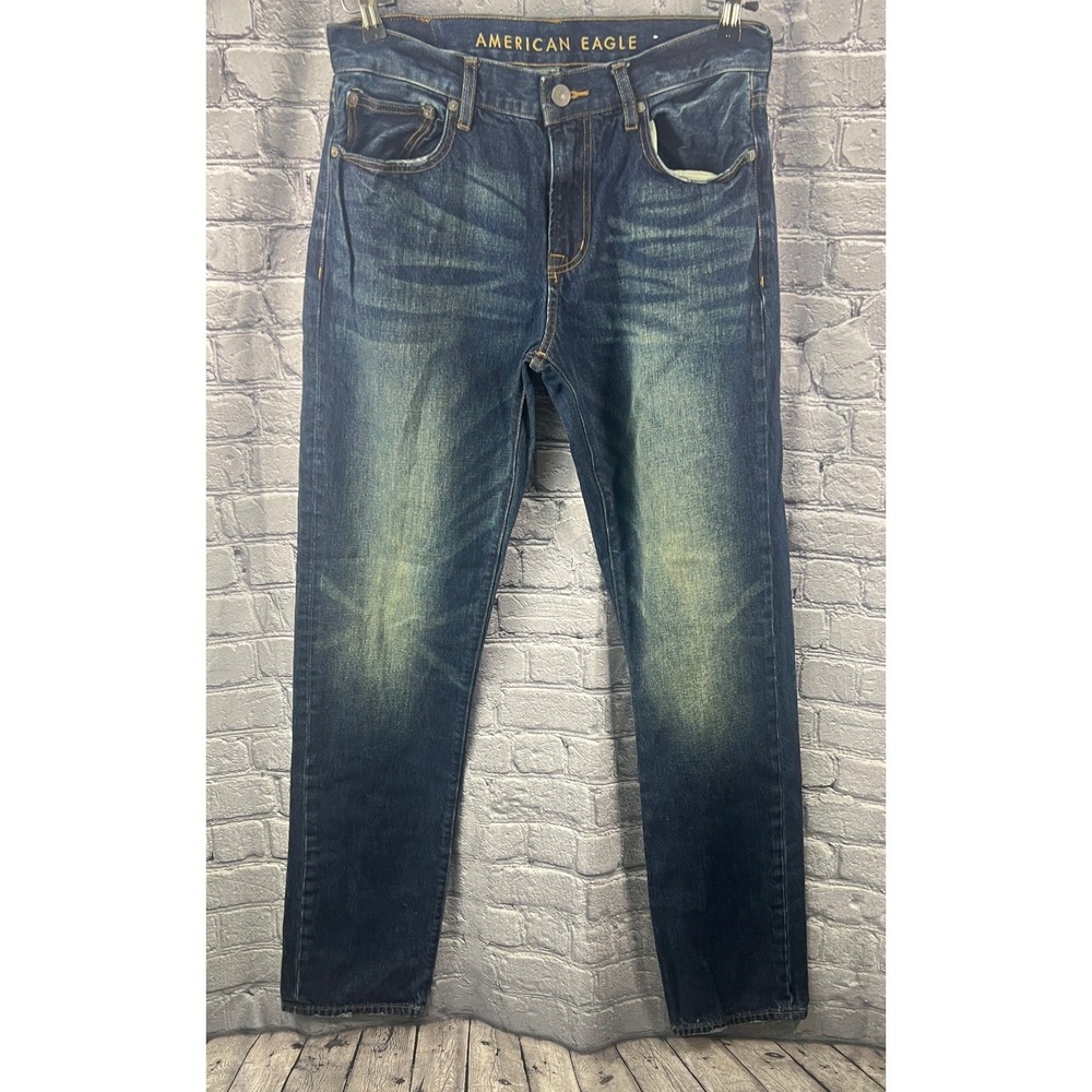 American Eagle Slim Straight Dark Jeans men's size 32 x 36